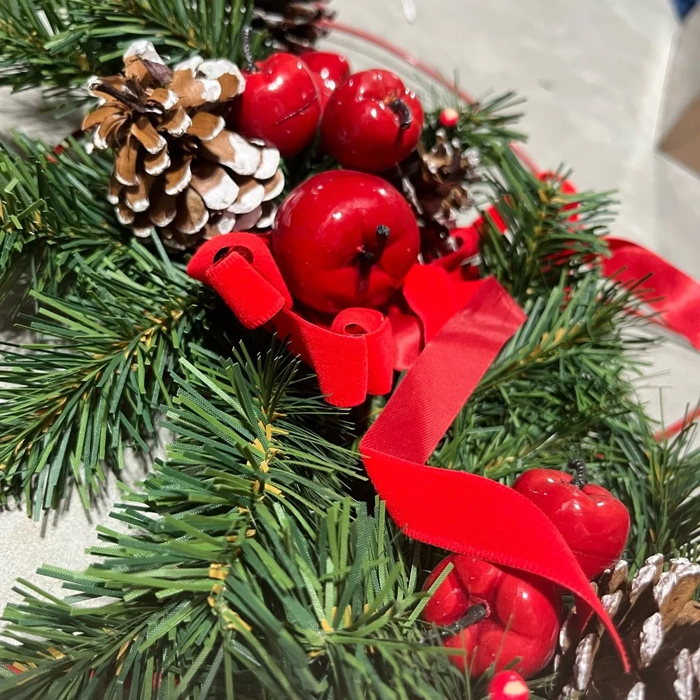 Holiday Bell Wreath with Red and Green Accents